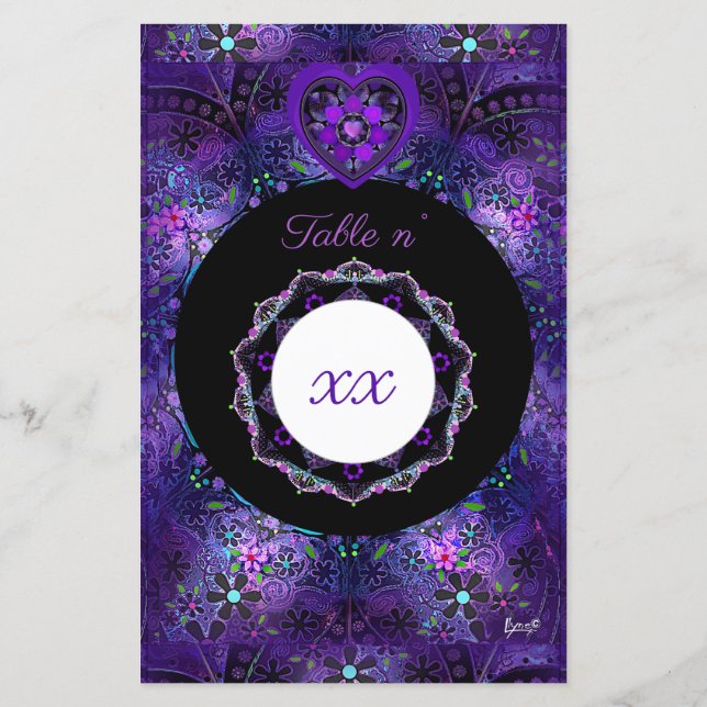 Papier Parapluie violet & coeurs .7 (Dos)