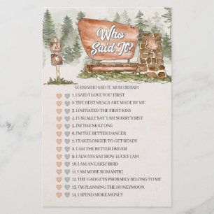Papier parc national Who Said It baby shower jeu