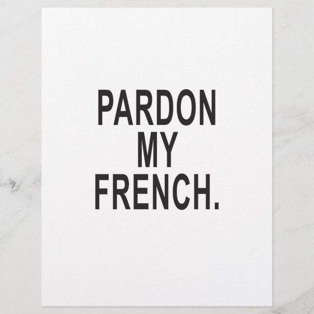 Papier Pardon de mon français (Devant)