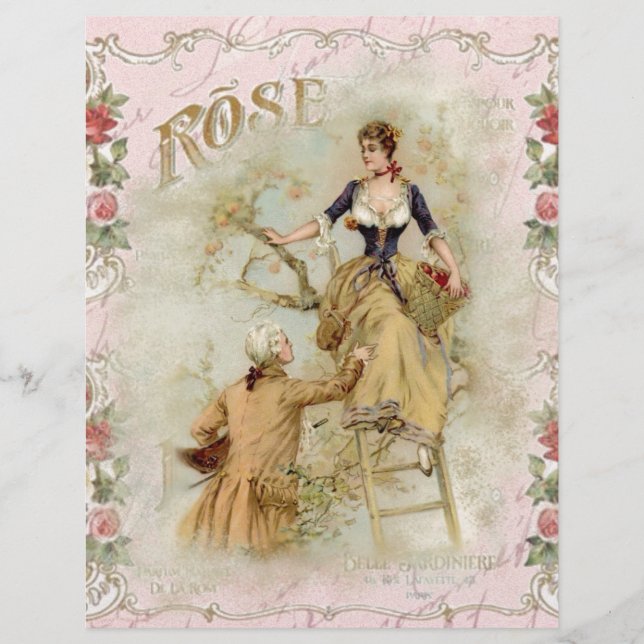Papier Paris romantique Amateurs rose shabbychic (Devant)