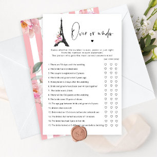 Papier Paris thème au-dessus ou sous la douche nuptiale
