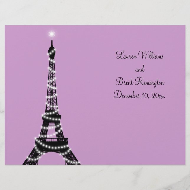 Papier Paris Twinkles Wedding Program (Devant)