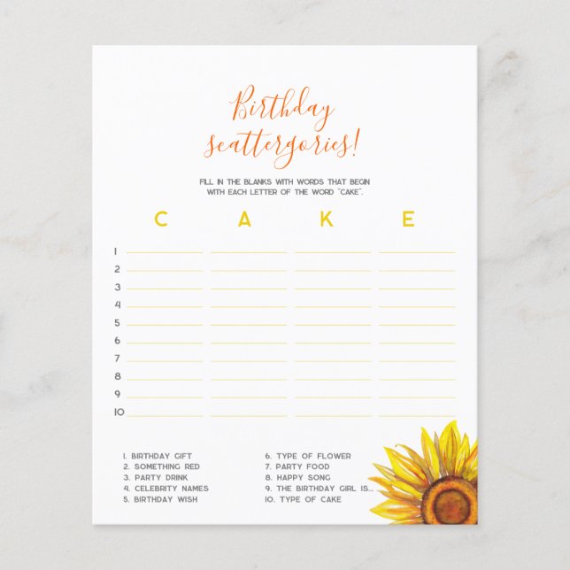 Papier Paroles d'anniversaire ! Premier jeu d'anniversair (Devant)