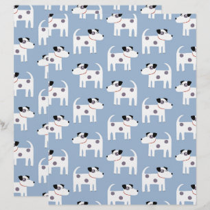 Papier Parson Jack Russell Terrier Chien Motif bleu