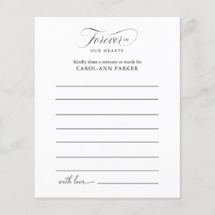 Papier Partager une présence de service funéraire en mémo