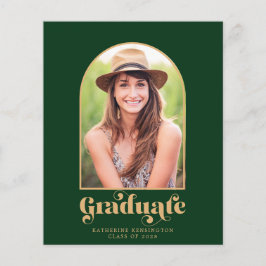 Papier Parti de graduation du budget Green and Gold Arch