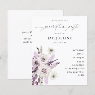 Papier Parti de graduation florale violet de lavande budg