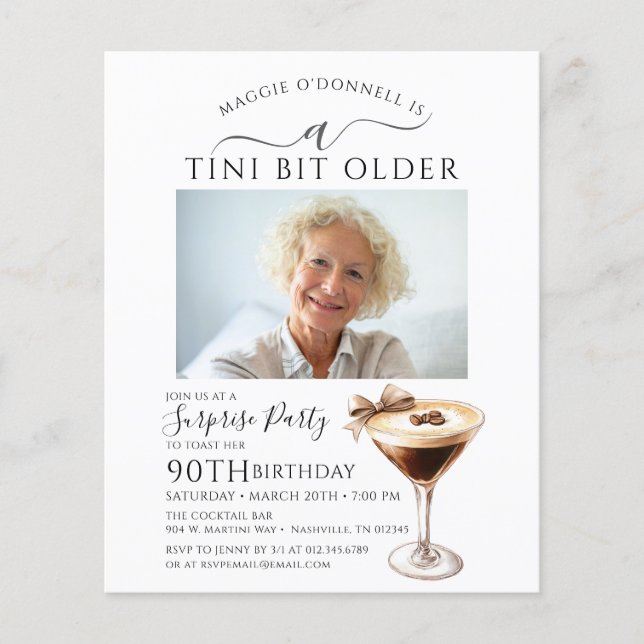 Papier PARTI SURPRISE BUDGÉTAIRE 90e Espresso Martini (Devant)