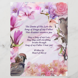 Papier Partie 2 de Son Amour Chante pour moi Floral Stati
