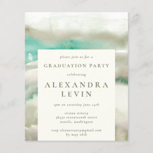 Papier Partie de graduation de l'aquarelle verte Abstrait