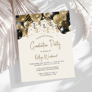 Papier Partie de graduation de l'arc en or noir Budget