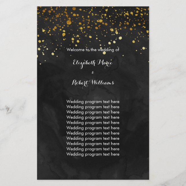 Papier Parties scintillant Black et Faux Gold (Devant)