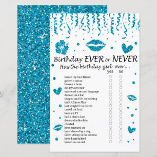 Papier Parties scintillant bleue Anniversaire Jamais ou j