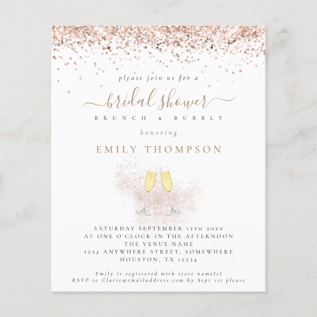 Papier Parties scintillant Budget Champagne Bridal Showba (Devant)