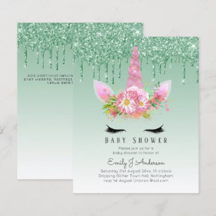 Papier PARTIES SCINTILLANT BUDGET Invitation Unicorn Baby