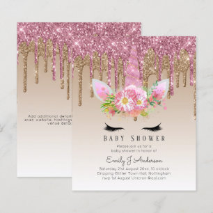Papier PARTIES SCINTILLANT BUDGET Invitation Unicorn Baby
