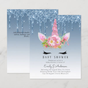 Papier PARTIES SCINTILLANT BUDGET Invitation Unicorn Baby