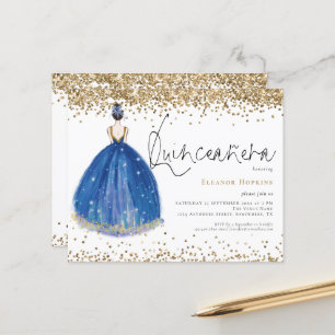 Papier Parties scintillant Budget Marine Gown Quinceanera