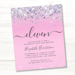 Papier Parties scintillant budgétaire 11e anniversaire de