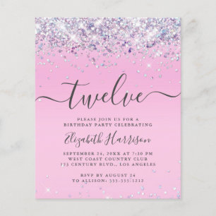 Papier Parties scintillant budgétaire 12e anniversaire de