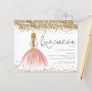 Papier Parties scintillant budgétaire Blonde rose Gown Qu