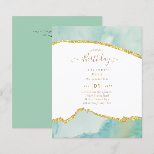 Papier PARTIES SCINTILLANT BUDGÉTAIRE Glam Agate Jolie fi (Devant / Derrière)