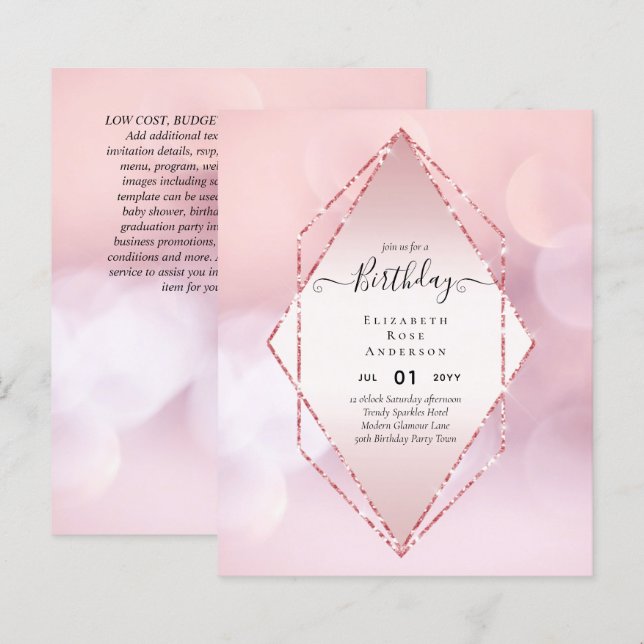 Papier PARTIES SCINTILLANT BUDGÉTAIRE Glam Foil Plutôt Fi (Devant / Derrière)