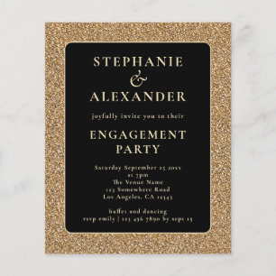 Papier Parties scintillant budgétaire Gold Black Engageme