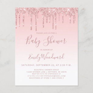 Papier Parties scintillant budgétaire Invitation Baby sho