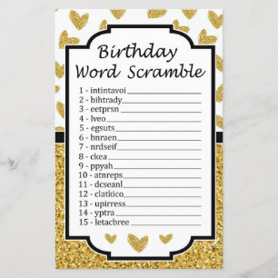 Papier Parties scintillant coeur Anniversaire Mot Scrambl