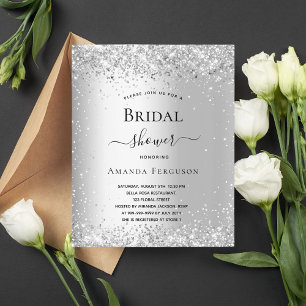 Papier Parties scintillant d'argent de la douche nuptiale