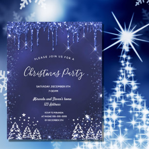 Papier Parties scintillant de Noël bleu