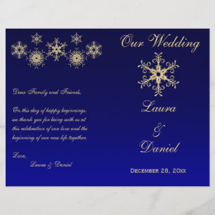 Papier Parties scintillant d'or, bleu Snowflakes Programm