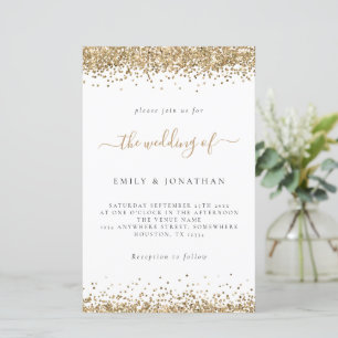Papier Parties scintillant d'or budget Mariage Invitation