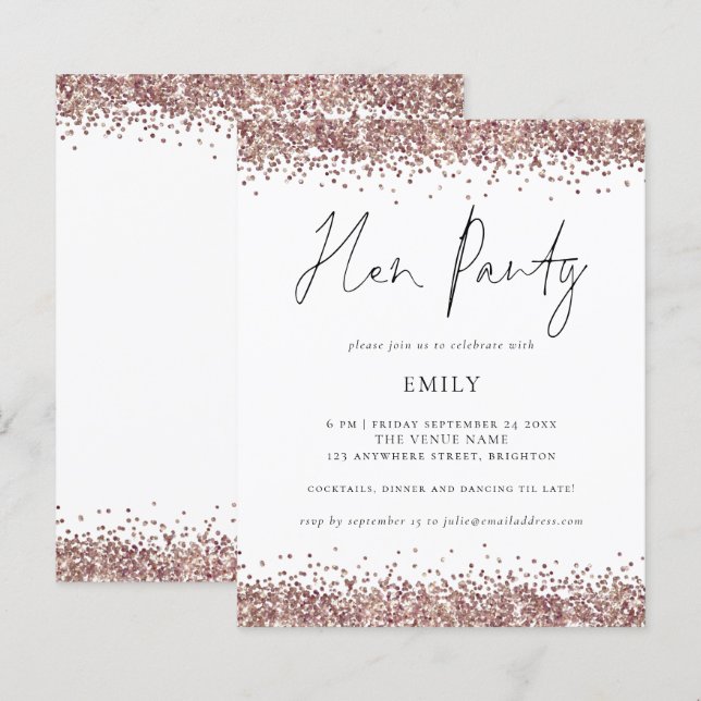 Papier Parties scintillant d'or du Rose budgétaire (Devant / Derrière)