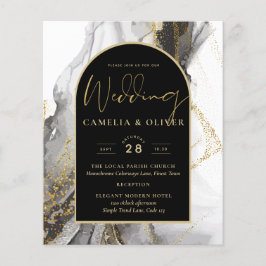 Papier Parties scintillant moderne en marbre d'Agate d'or