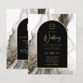 Papier Parties scintillant moderne en marbre d'Agate d'or