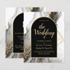 Papier Parties scintillant moderne en marbre d'Agate d'or