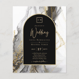 Papier Parties scintillant moderne en marbre d'Agate d'or
