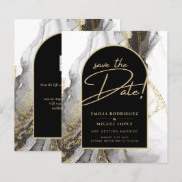 Papier Parties scintillant moderne en marbre d'Agate d'or