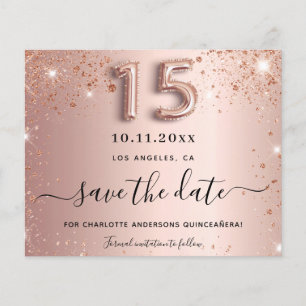 Papier Parties scintillant or rose Quinceanera enregistre