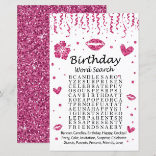 Papier Parties scintillant rose Anniversaire Mot de reche