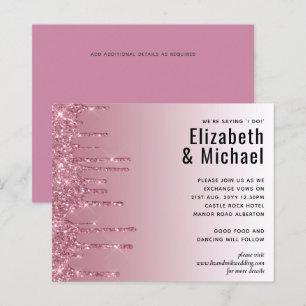 Papier PARTIES SCINTILLANT rose BUDGET Invitations de mar