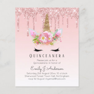 Papier Parties scintillant Rose de la licorne rose en or 