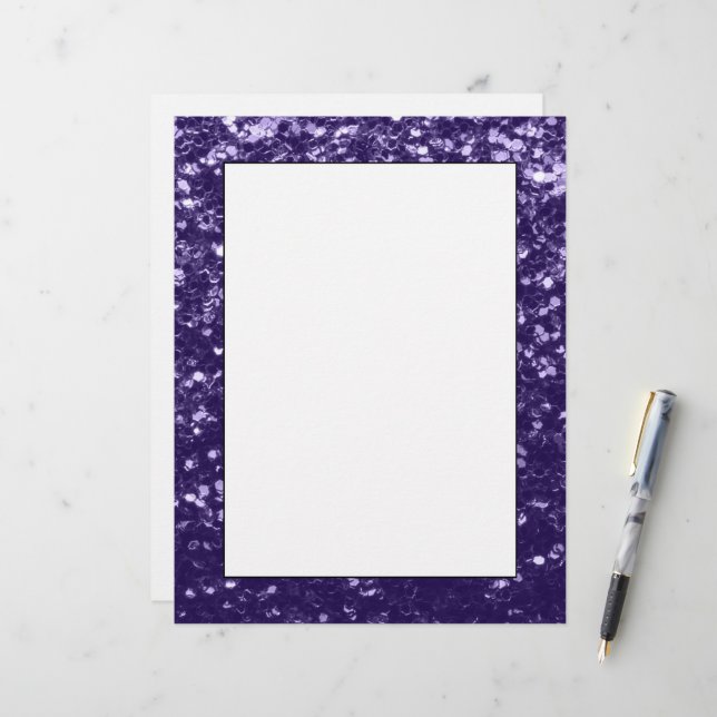 Papier Parties scintillant violet foncé ultra violet scin (Devant/Arrière en situation)