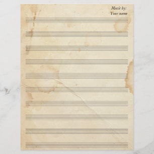Papier Partition de thé vintage Musique 10 stave