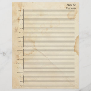 Papier Partition de thé vintage Musique Brass Band