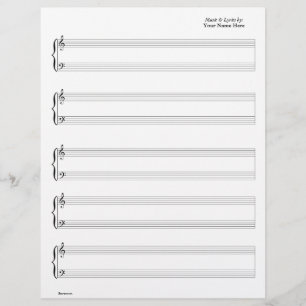 Papier Partition - Piano & Vocal (Ecrivez votre propre mu
