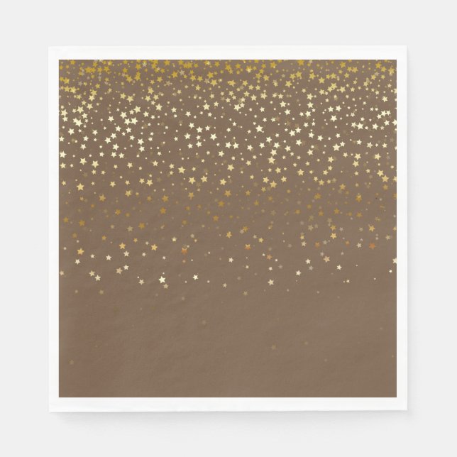 PAPIER-PARTY VERWERTBAR NAPKINS PETITE GOLDEN STAR SERVIETTE (Vorderseite)