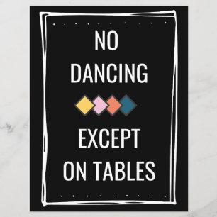 Papier Pas de danse sauf sur les tables